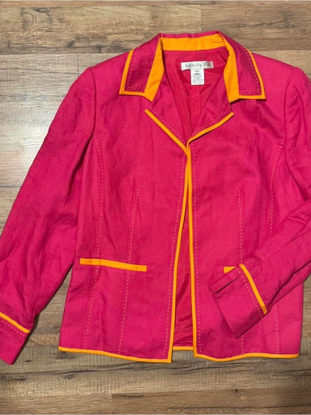 Pursuit Bright Pink Blazer with Orange Trim